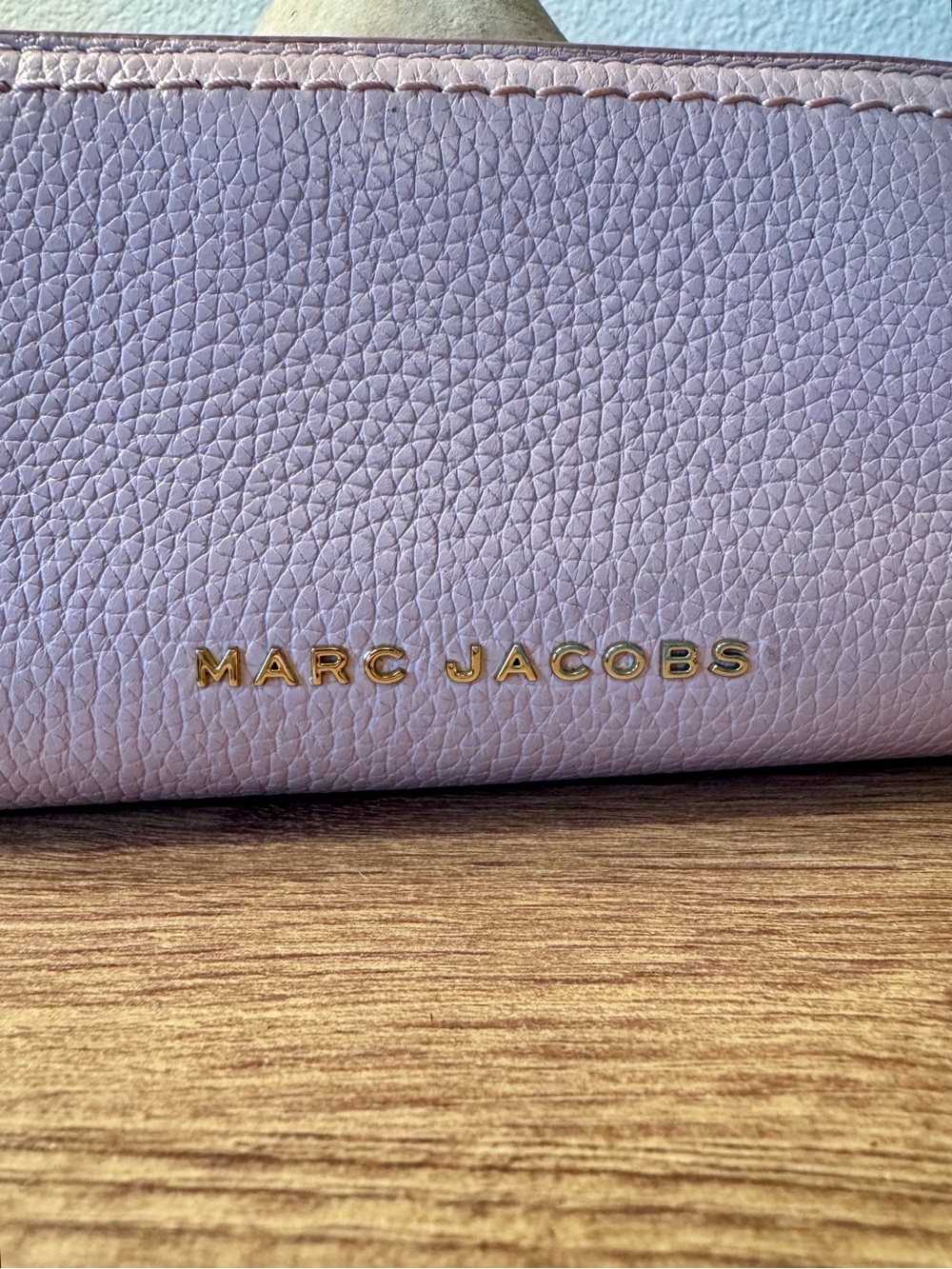 Marc Jacobs Topstitched Compact Zip Card Wallet Pink Leather - Picture 2 of 7
